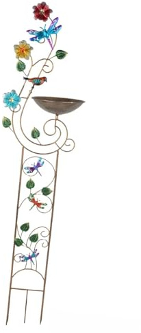AMISENK Grille de plantes élaborée en fer forgé de 152,4 cm de hauteur, structure de jardin décorative pour vigne, aide permanente, grille de jardin pour grimpeurs
