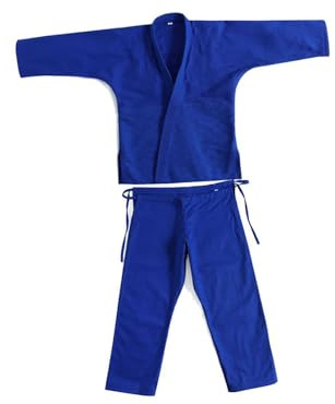KIXZSAZ Judo Gi, Karate Anzug, Herren, Damen, Erwachsene, Training, leichte Baumwolle, Kampfsportbekleidung, erfüllt Wettkampfstandards, Jiu Jitsu Anzug, Karatebekleidung für Schüler, Blau, 180 cm