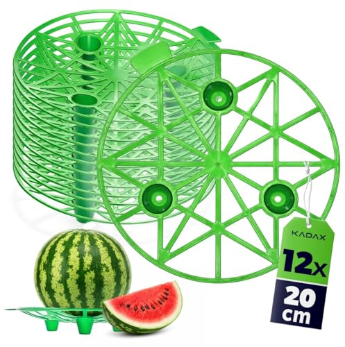 KADAX Kürbisstütze Ø 20 cm im 12er Set, Melonenstütze aus Kunststoff, Melonenhalter, Pflanzenstütze für Wassermelone, Kürbis & Melone, Fruchtstütze