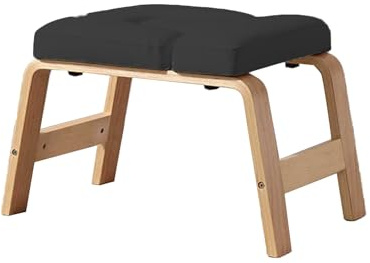 Yoga Huvudstående Bänk, Trä Yoga Inversion Stol, Fötter Upp Tränare Huvudstående Pall, Hem U-formad Pall, 330 Lbs Lastkapacitet(Black)