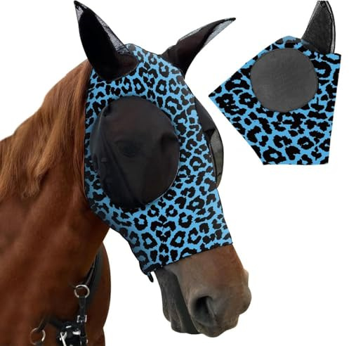 SDFWGG Masque Anti Mouche Cheval Cagoule Intégrale à Oreilles Bonnet Mouche Cheval Masque Anti Mouches pour Chevaux avec Oreilles Protection