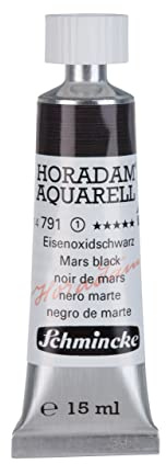Schmincke - HORADAM® AQUARELL - finest artists' watercolours, 791 Mars black, 14 791 006, 15 ml tube