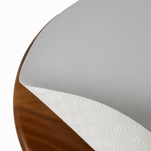 DecoHomeTextil Tischschoner Weiß Rund 120 cm | Tischdeckenunterlage, Tischpolster, Tischschutz, Schutzunterlage, Unterlage