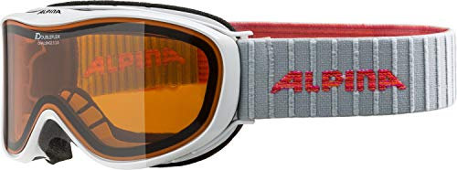 ALPINA CHALLENGE S 2.0 - Kontrastverstärkende, Beschlagfreie & Bruchsichere OTG Skibrille Mit 100% UV-Schutz Für Erwachsene, white-flamingo, One Size