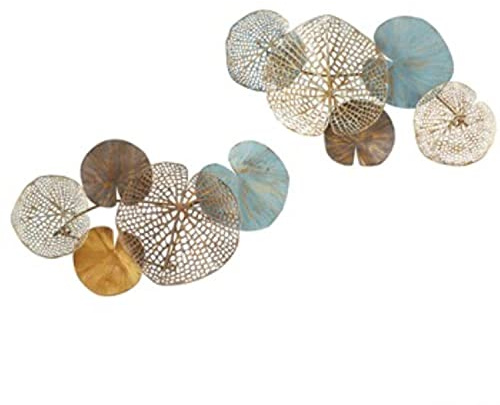 Madison Park Wall Art Living Room Décor - Lenzie Metal Abstract Coastal Decoration, Home Accent Modern Kitchen Dining Decoration, Ready to Hang for Bedroom, 15.7W x 26.9L, Multi 2 Piece