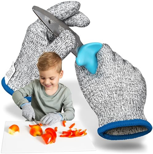 LauterSchutz® PREMIUM Schnittschutz Handschuhe - Kinder & Erwachsenen Größen - Kreuzfaser-PE-Stoff - hoher Komfort & dehnbares Material - SCHNITTSCHUTZ KLASSE C (Größe 2XS (4-6 Jährige))