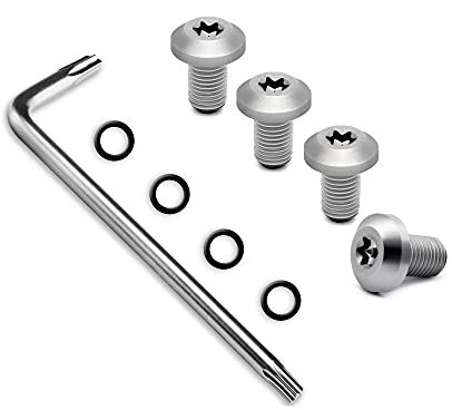 Guuun 1911 Grips, 4 O Rings, T10 Torx Key, 2 Stainless Steel Screws - Fancy 1911 Screws Silver