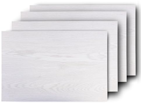 Westmark 4 Tischsets/Platzdeckchen, 45 x 30 cm, Synthetik, Holzoptik, Saleen-Edition: Nature, Ahorn weiß, 01059610150