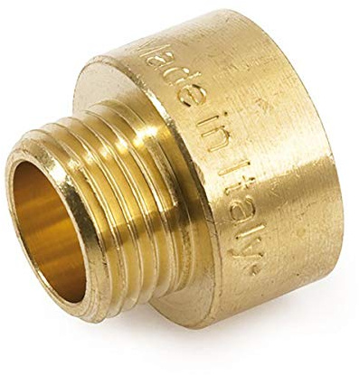 Messing Reduzierstück 1 1/2 Zoll IG x 3/4 Zoll AG Rohrgewinde ISO 228 - Adapter aus Messing für großes Innengewinde auf kleines Außengewinde