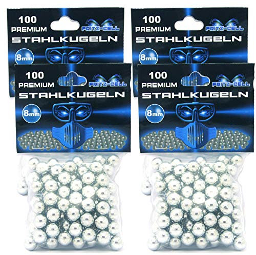 4 x 100 Stück 8 mm Stahlkugeln Zinkbeschichtet Munition für Schleuder Airsoft Katapult