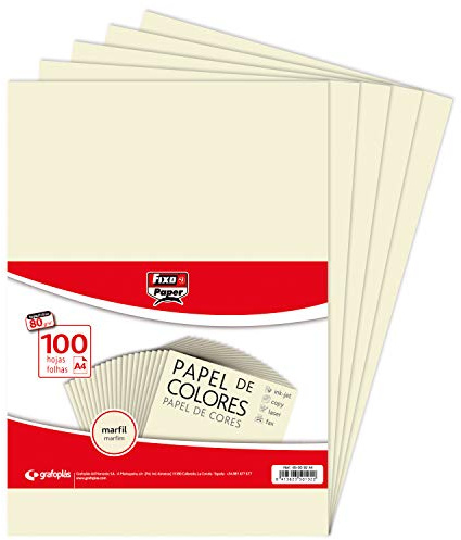 Fixo Paper 65009244 Förpackning om 100 ark 80 g, papper, Elfenben, A4