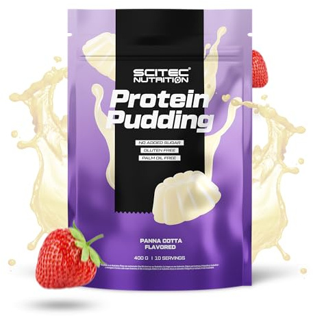 Pudín proteico Scitec Nutrition - Delicioso postre rico en proteínas - Sin gluten - Sin aceite de palma - Merienda perfecta o capricho para después de comer, 400 g, Panna Cotta
