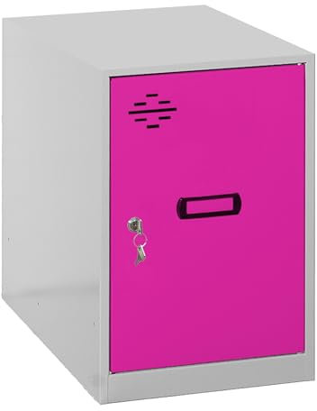 Simonrack Casier Vestiaire Metallique Petit, 475x300x500 mm, Armoire Metallique Petit, Comprend la Clé, Gris/Rosé - Simonlocker