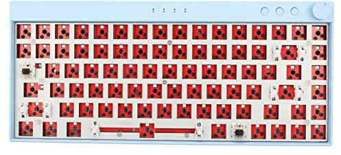Septpenta Tastiera Meccanica Fai Da Te Modulare RGB, con Sede Dell'albero Hot Swap Dell'interruttore, Layout 65%, Supporta Wireless 2.4G, BT3.0, 5.0, Cavo di Tipo C, Kit Tastiera Personalizzato (Blu)