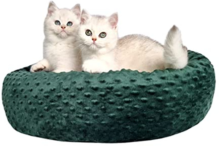 Aves-24 PIMPUS Katzenbett Hundebett RUND Ø55cm Hundesofa Katzennest Hunde Katze Donut (Grün)