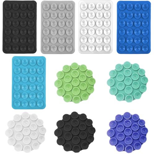 MEMOFYND 10 Silikon Telefon Saugnäpfe, Telefonhalter Auto Saugnäpfe, Auto Smartphone Saugnäpfe, (Schwarz, Weiß, Lila, Hellblau, Grün, Dunkelblau, Grau)
