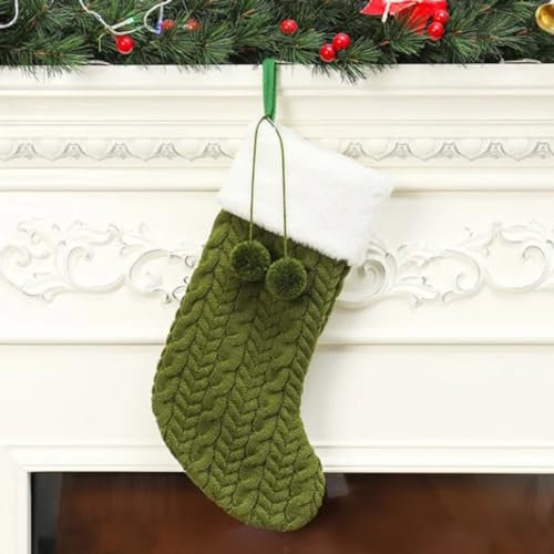 gorm Personalisierte Weihnachtsstrümpfe, Weihnachtsstrümpfe mit Namen, individuelle Weihnachtsstrümpfe für Kinder, Familie, Urlaub, Kamin, Weihnachtsfeiertag, Party-Dekoration (grün,