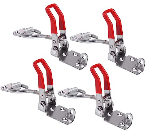 Veemoon 4 Pièces Pince à Bascule à Loquet Pour Porte Armoire Boîte Sans Serrure Avec Poignée Plastique Facile à Verrouiller Et Déverrouiller