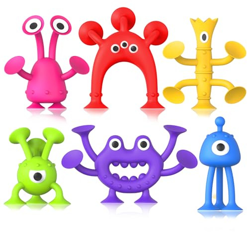 Baby Bath Toys Suction Toy: No Hole Bath Toy for Baby Toddlers - Kids Mini Sensory Fidget Suction Cup Toys for Boys Girls - Window Building Toy Road Trip Travel Essentials for Kids Gifts (Ages 3+)