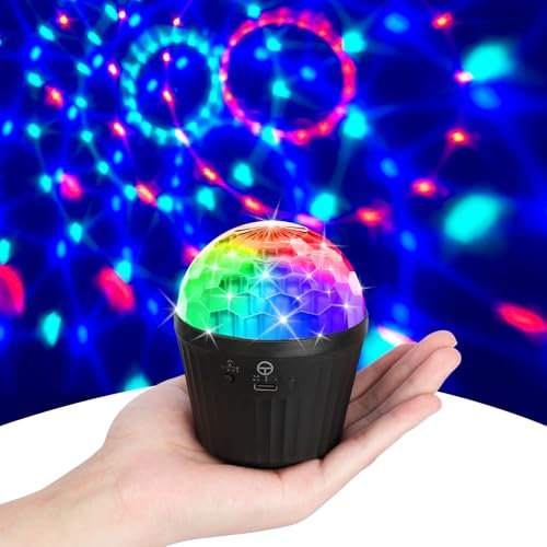 Tyonto Mini Discokugel, DJ MusikActivated Discolicht LED Party licht Lampe mit Fernbedienung- 3W RGB Dynamisch Disco Lichteffekte, diskokugel USB lichter,Partylicht ür Party/Halloween/Kinder/Hochzeit