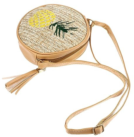GALPADA 3stücke Handgewebte Strohtasche Modische Umhängetasche Für Sommer Strand Und Freizeit Leichte Und Strapazierfähige Crossbody Bag Mit Reißverschluss Für Shopping Und Partys