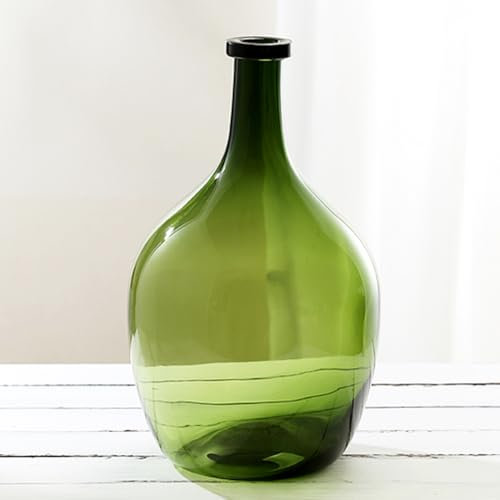 XIUWOUG Große Glasvasen für Blumen, hohe Glasvasen für Dekor, Glasbodenvasen, dekorative Vasen für Tischtafeln, Wohnkultur und Bauernhausdekoration,Grün