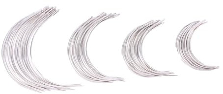 Anneome 96piezas Kit De Reparación Agujas Romas De Ojo Tipo c Curvas Para Coser Mano y Tejer Cabello