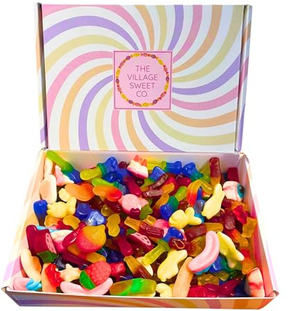 Pick and Mix Sweets Gift Box | 800g or 1kg Assorted Candy Selection in Sealed Bag | Perfect for Gifting, Sharing, Parties, Christmas and Snacks | 0.8kg Bulk Sweet Treats Variety