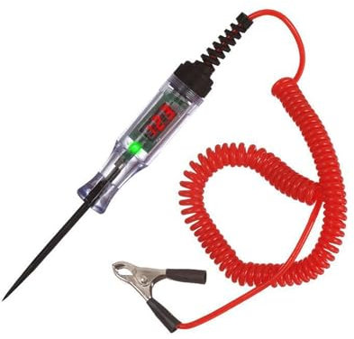 Tester di tensione per auto, 3 – 48 V, tester di tensione per auto, 3 – 48 V DC con spia di controllo, tester di voltaggio con display LCD digitale con morsetto di coccodrillo