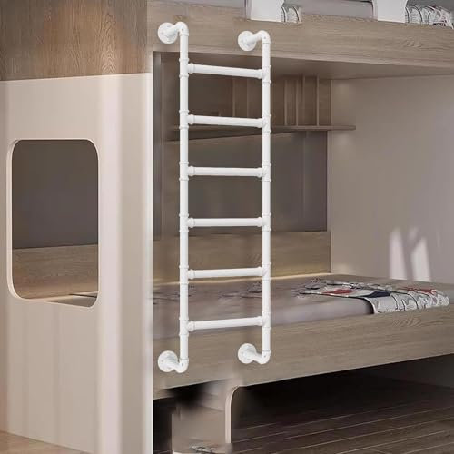 Scaletta da parete in metallo per letto a castello con 6 gradini, in ferro battuto, resistente, per casa, soppalco, dormitorio, capacità di carico 105 cm