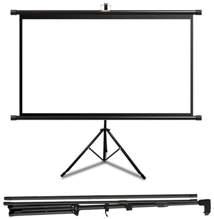 SXKJQER Écran De Projection sur Pieds 60, 72，Écran pour Projecteur Intérieur Et Extérieur pour Films Ou Présentations，Écran sur Trépied HD Premium sans Pli 4:3, 16:9(4:3,72)