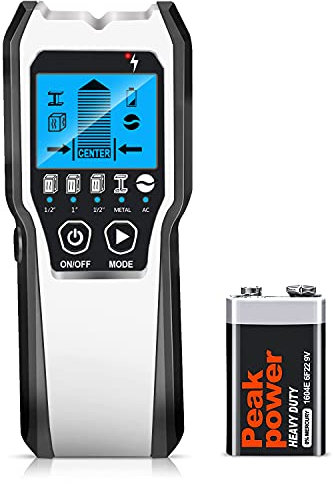 Stud Finder Wall Scanner 4 in 1 Multifunctional Upgraded Smart Wall Scanner, Comes with HD LCD Display and Audio Alarm，Stud Sensor Beam Detector with Battery for Wood Metal and AC Wire Detection