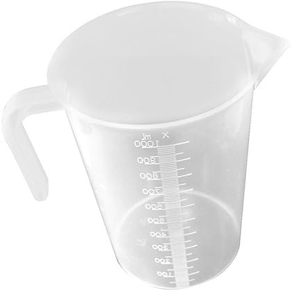 TOPPERFUN Thickened Aquarium Scale Cup Fish Feeding Measuring Cup 1000ml White Pp Pour Liquid Solid Stable Construction for Changing Water in Fish Tanks