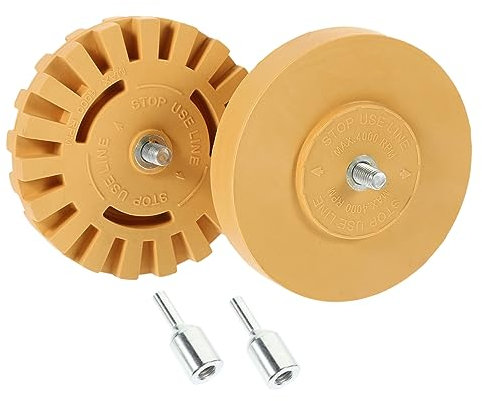 DIYEAH 2pcs Decal Remover Wheel for Cars Adhesive Sticker Remover Tool Durable Auto Detailing Supplies Quick Vinyl Glue Removal for Vehicles