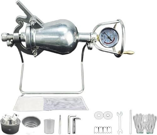 Machine à Pop-Corn Manuelle en Acier Inoxydable 304, avec manivelle, Chauffage Lent et manomètre, idéale pour Les réunions de Famille (330 ML)
