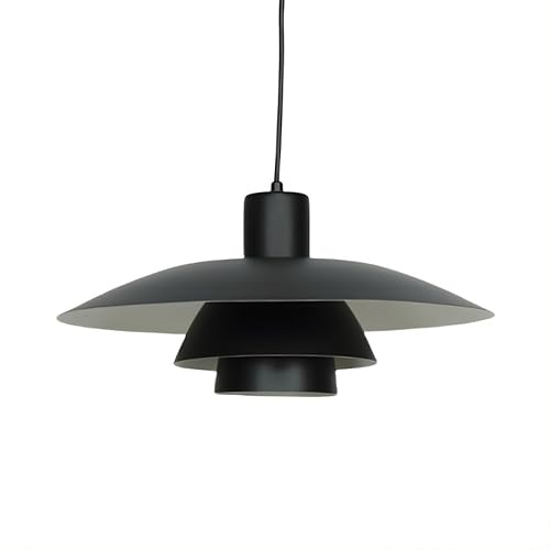 Liadomo Pendellampe Kiruna, 1-flammige Deckenlampe Esszimmer, rund, Schwarz