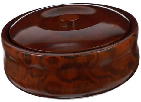 Cabilock Bol à Snacks Bois avec Couvercle Récipient Léger pour Fruits et Collations Boîte de Rangement Pratique pour Maison et Magasin Design Rétro Simple Couleur Café