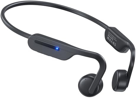 Qyzue Bone Conduction Headphones, Open Ear Headphones, Superior Sound Wireless Bluetooth Running Headphones 10H Playtime, Comfortable Fit Waterproof for Music, Workouts, Travel