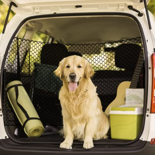 GarveeLife Rejilla para Perros para el Maletero del Coche, 130 x 90 cm, Red de Seguridad para Mascotas, Universal, para SUV, Furgoneta, camión, Barrera de Seguridad para Perros y Gatos