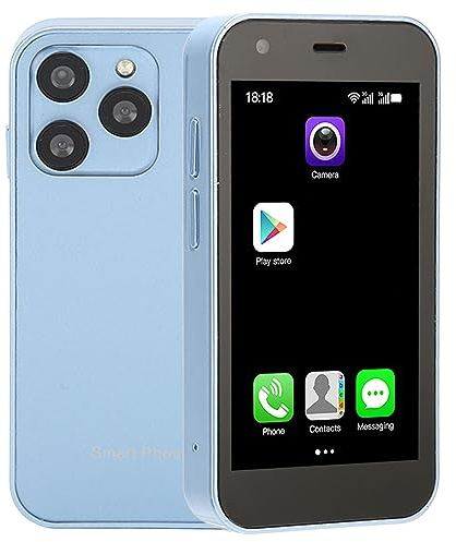 XUMIUZIY Mini Smartphone 3G, Téléphones Portables Débloqués Fins avec écran HD 3, 2 Go de RAM, 16 Go de ROM, Deux Caméras, Double Emplacement pour Carte SIM, Batterie 1000 MAh, 8.1 (Bleu océan)