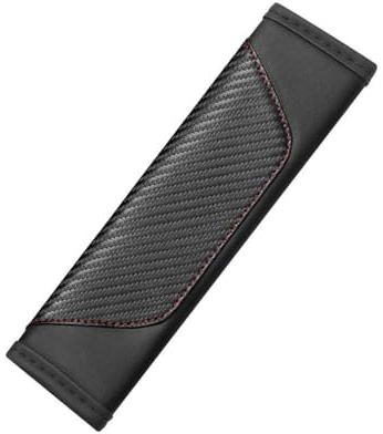 AALIU Car Seat Belt Cover for Volvo XC40 2017–2025 2026 CMA,Soft Carbon Fiber Leather Shoulder Pad,Anti-Rubbing Neck Cushion,2 Pack Interior Accessories,Black
