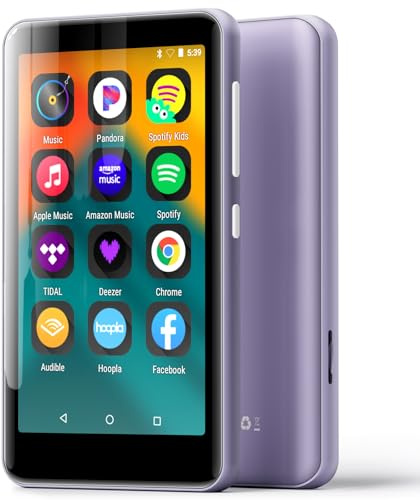 innioasis 80GB Kids MP3 Player with Bluetooth, WiFi, 4.0 Touch Screen, Supports Spotify, Apple Music, Deezer, Tidal, Parental Controls (Pure Purple)