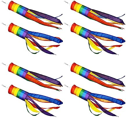 Aundhegrtt 8 Pieces Windsock Colorful Hanging Decoration Windsock for Outdoor Hanging