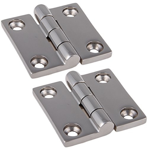 2 Edelstahl Scharniere ECKIG symmetrisch 50 x 50 mm Edelstahlscharnier Edelstahl A4 Türscharnier Beschlag Türscharnier