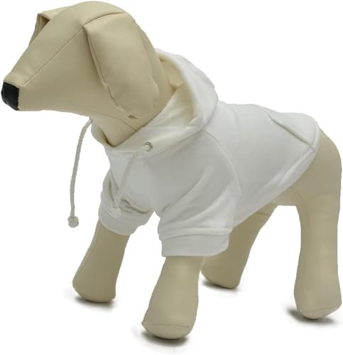 Lovelonglong Haustierbekleidung Dackel Hundebekleidung Mantel Hoodies Winter Herbst Sweatshirt für Dackel Hunde 10 Farben 100% Baumwolle 2018 (D-M, gebrochenes Weiß)