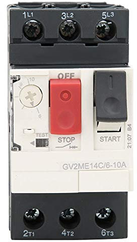 GV2 Disjoncteur, Disjoncteur de Protection Moteur pour la Protection de la Ligne de Distribution et la Conversion de Charge peu Fréquente, Fréquence 50 / 60HZ (GV2-ME14C 6~10A)