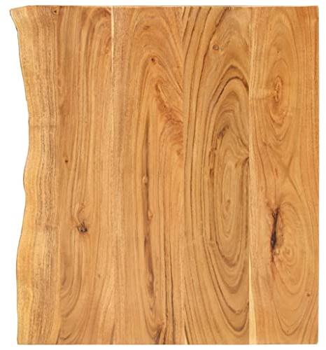 vidaXL Akazienholz Massiv Waschtischplatte Badezimmer Waschtisch Waschtischkonsole Platte Holzplatte für Aufsatzbecken Badmöbel Baumkante 58x52x2,5cm