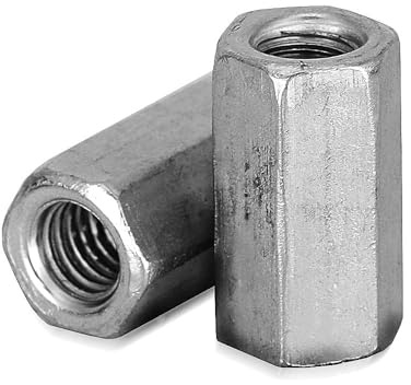 DOJA Industrial | Sechskantmutter Lange Stangenmutter | M6 | PACK 8 | Sechskantkupplungsmutter Innengewinde | Verbindungsmutter Langmutter für Gewindestange | Gewindemuffe aus verzinktem Stahl