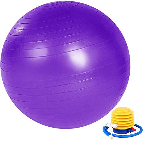 ZoneYan Yoga Ball, Dicker Gymnastikball, Pilates Ball mit Pumpe, Fitnessball 55cm/65cm/75cm, Anti-Burst 300KG, Stabilitätsball für Hohe Beanspruchung, Geeignet für Büro, Zuhause und Fitnessstudio