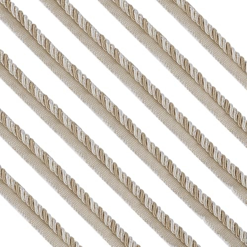 FINGERINSPIRE 12.5m Twisted Lip Cord Trim 16mm Wide Antique White Polyester